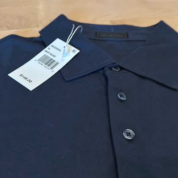 Saks Fifth Avenue Polo Shirt in Navy Blue - Picture 3 of 4